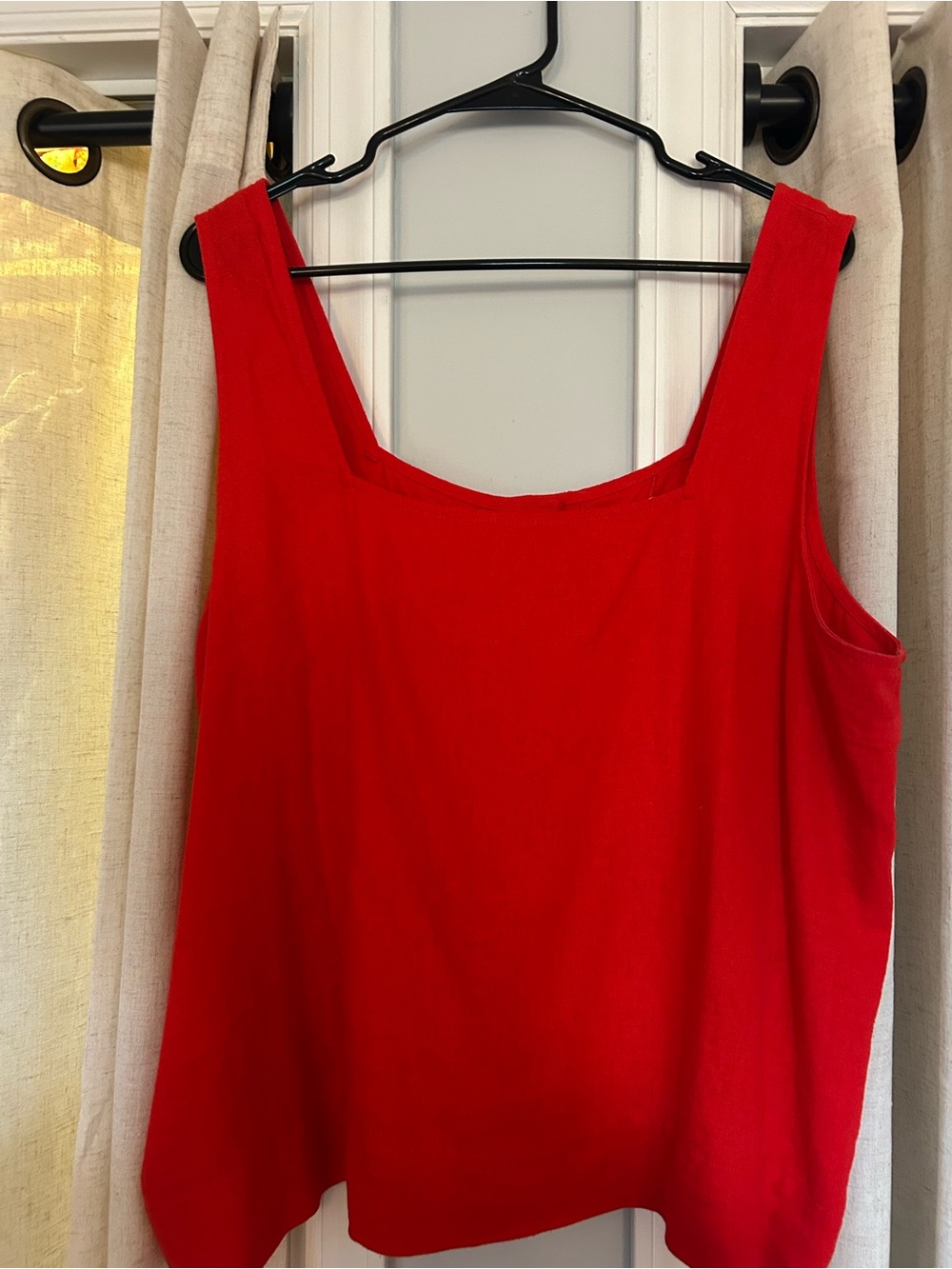 LC Lauren Conrad Red Square-Neck Tank Top